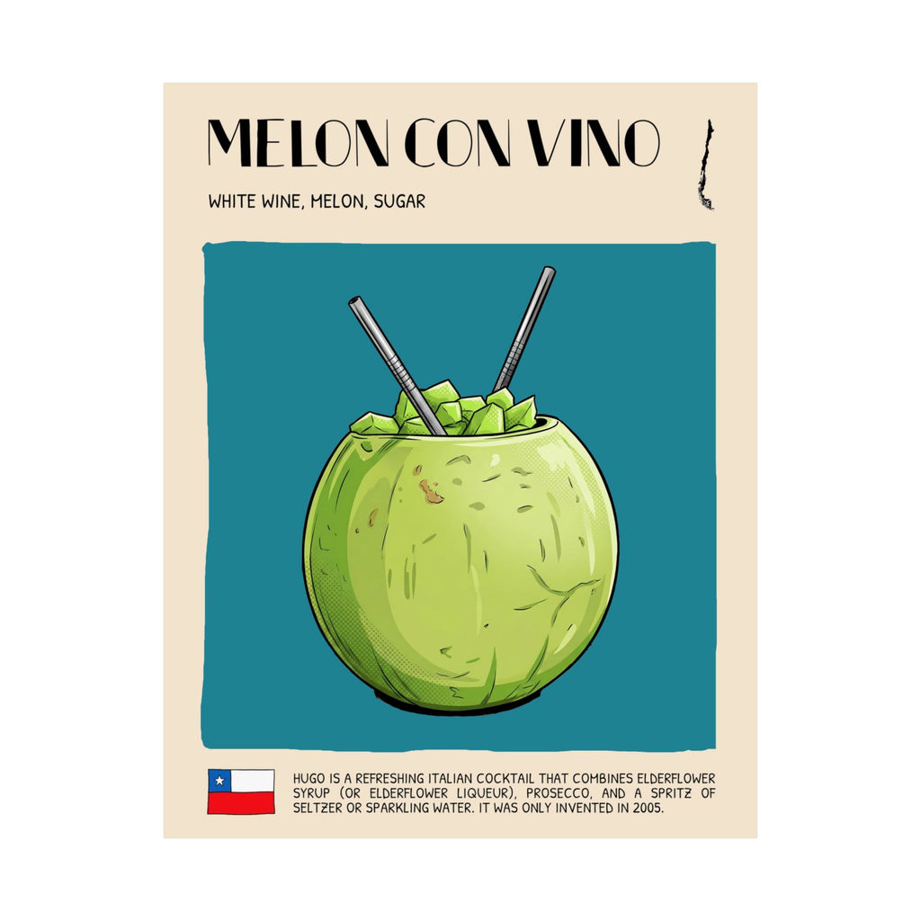 Melon con Vino Poster — Chilean Cocktail Art Print