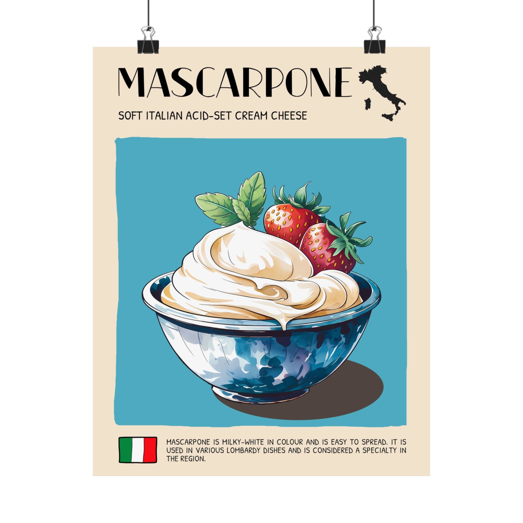 Mascarpone CheesePoster —  Kitchen Art Vertical Matte Print