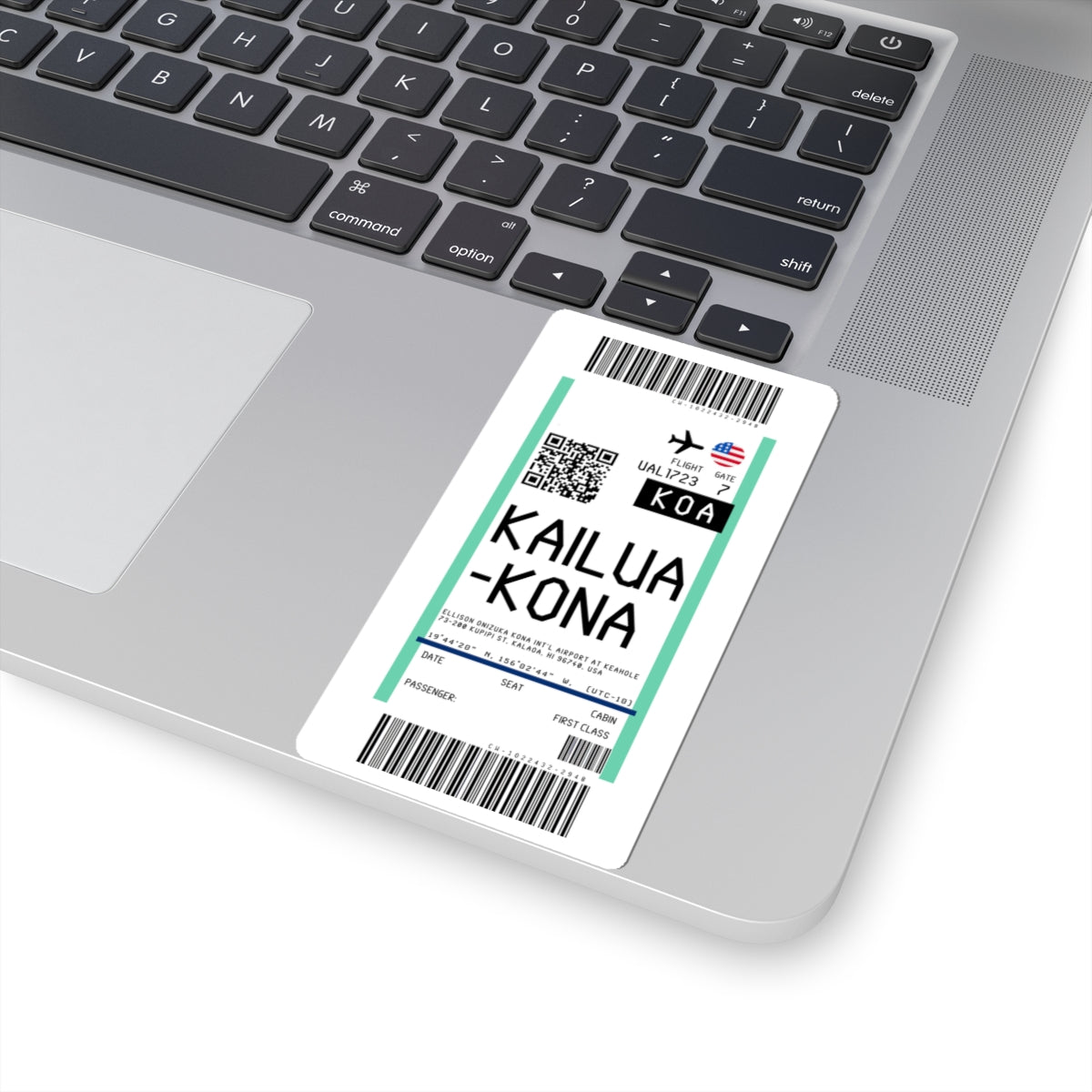 Ellison Onizuka Kona International Airport at Keāhole (KOA) Boarding Pass Sticker — Travel Luggage Decal