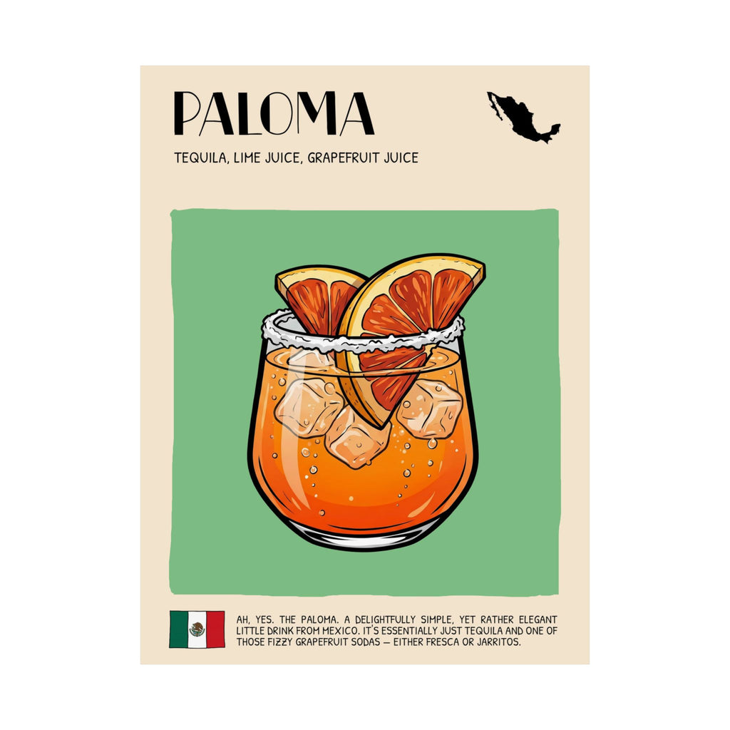 Paloma Poster — Mexican Cocktail Art Print