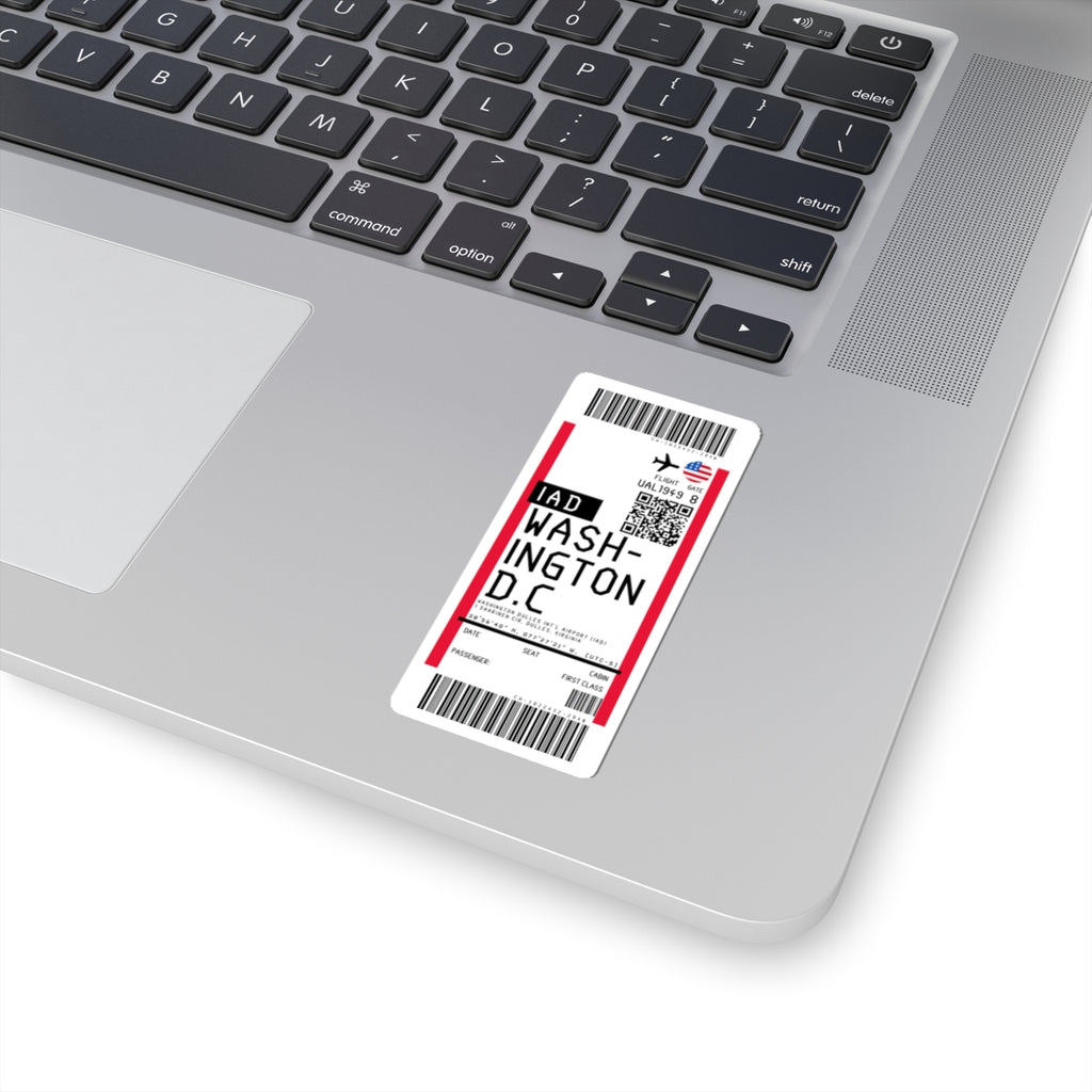 Washington Dulles International Airport (IAD) Boarding Pass Sticker — Travel Luggage Decal
