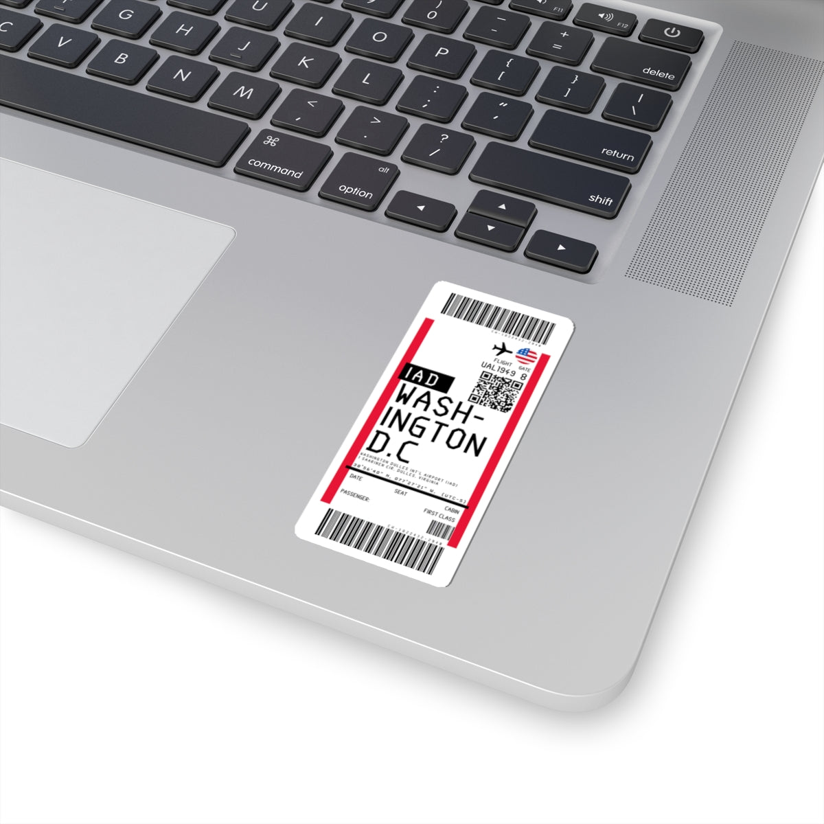 Washington Dulles International Airport (IAD) Boarding Pass Sticker — Travel Luggage Decal