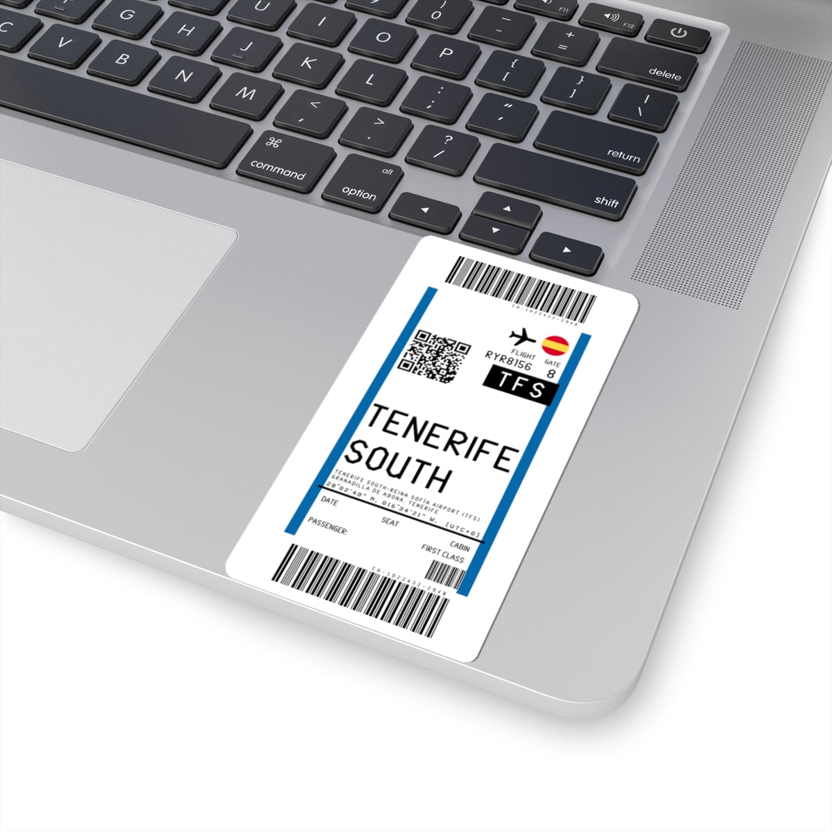 Tenerife South - Reina Sofia Airport (TFS) Boarding Pass Sticker — Travel Luggage Decal
