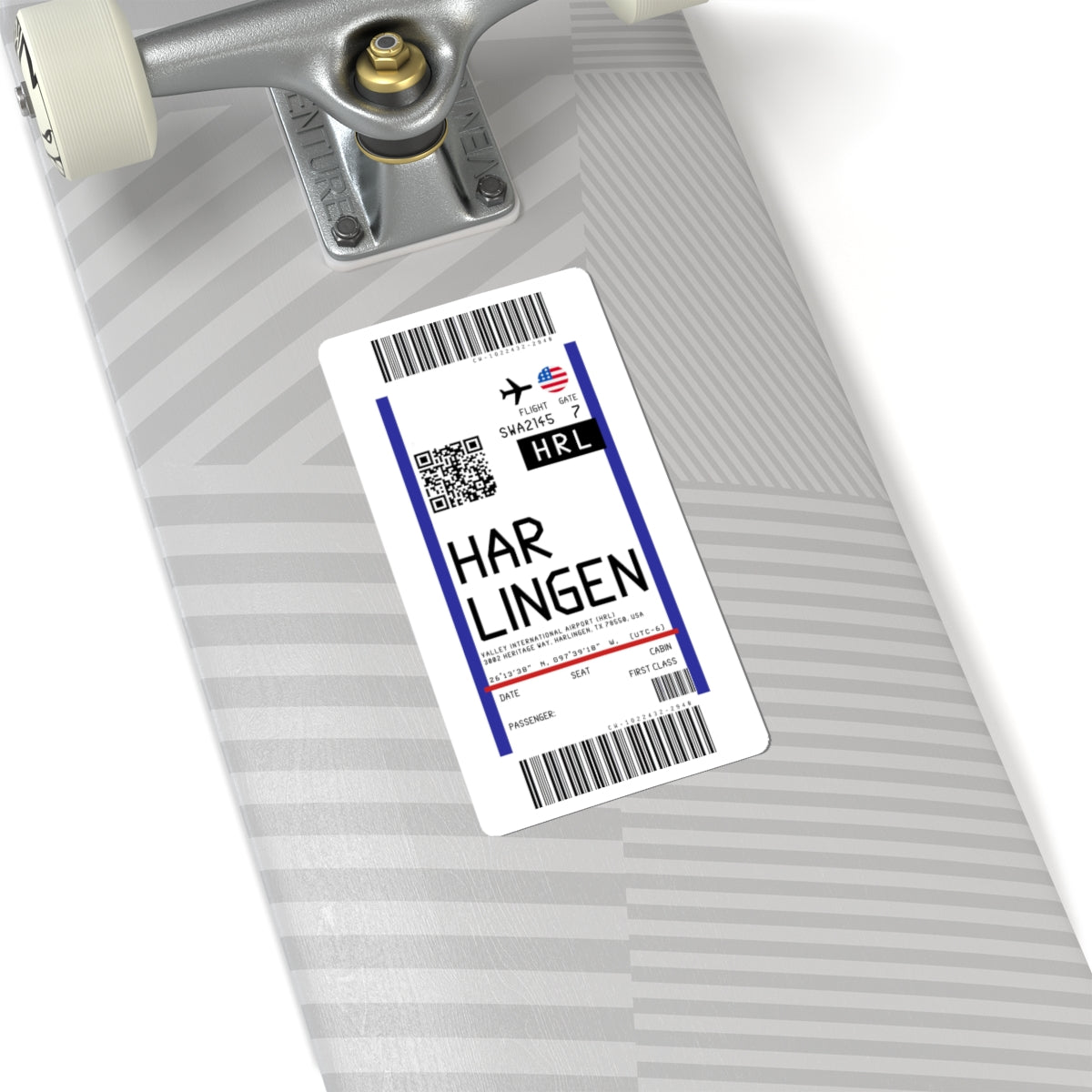 Valley International Airport (HRL) Boarding Pass Sticker — Travel Luggage Decal