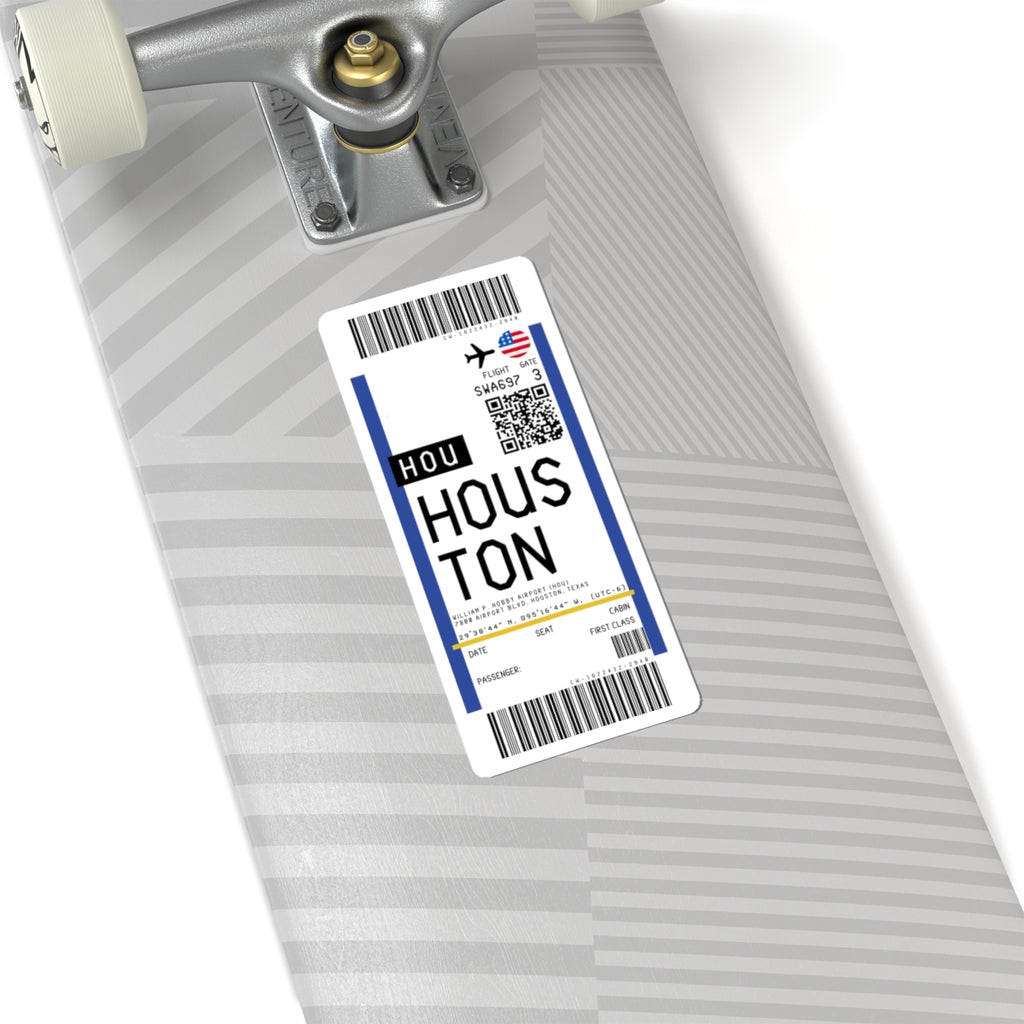 William P. Hobby Airport (HOU) Boarding Pass Sticker — Travel Luggage Decal