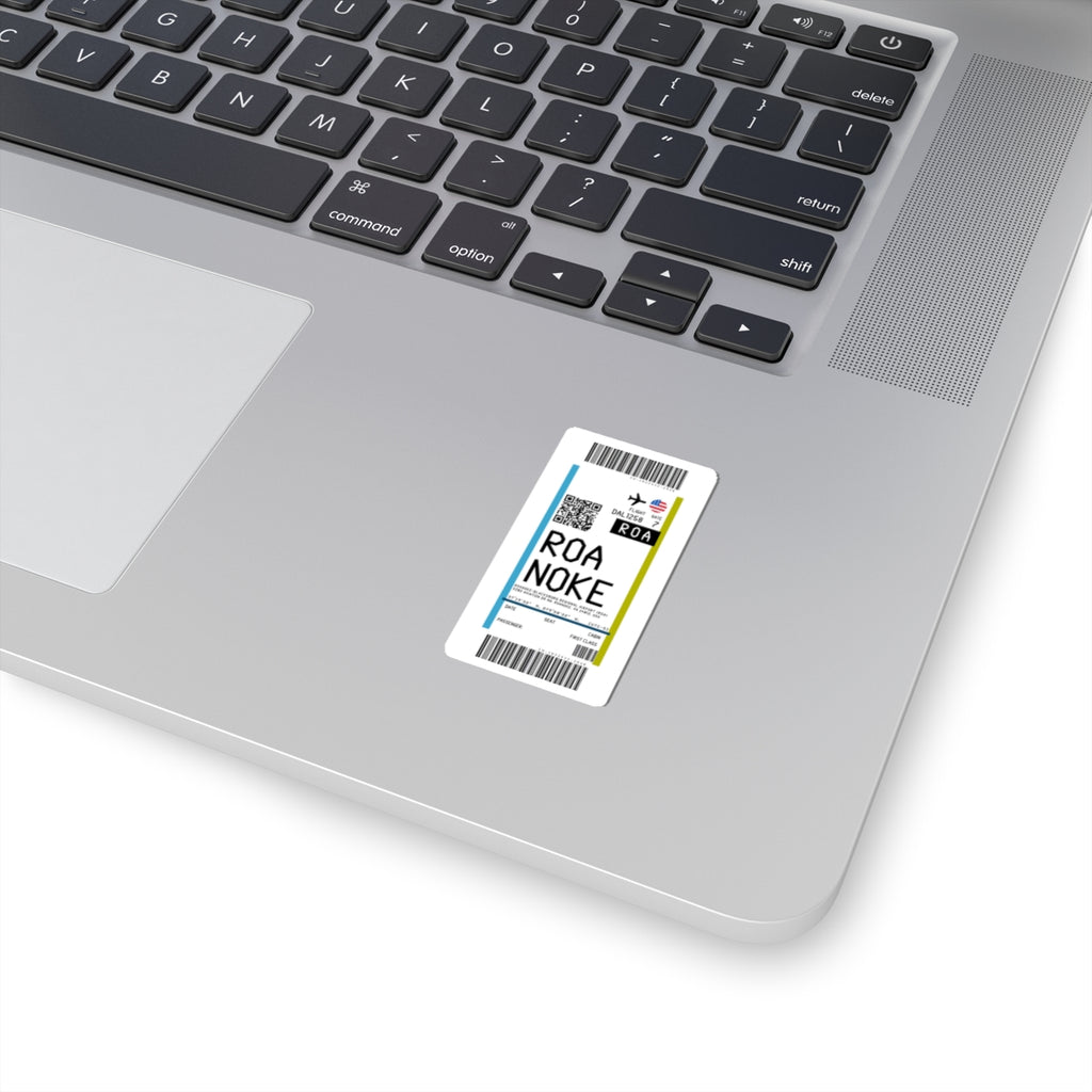 Roanoke-Blacksburg Airport (ROA) Boarding Pass Sticker — Travel Luggage Decal