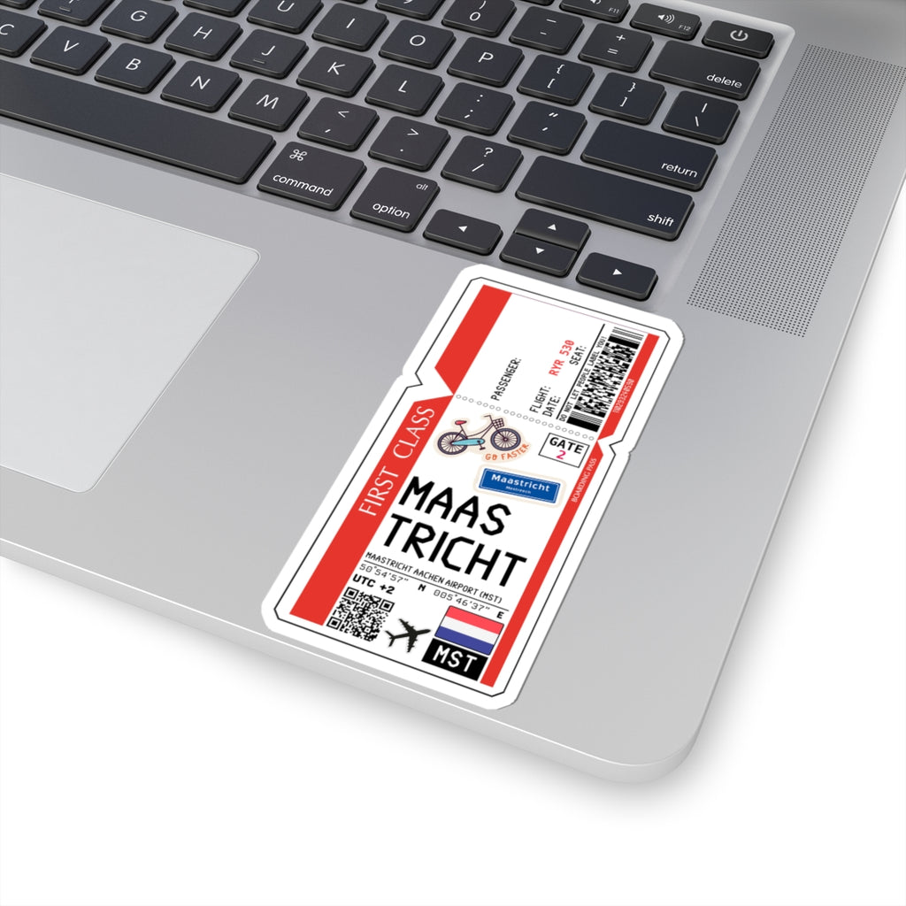Maastricht Aachen Airport (MST) Boarding Pass Sticker — Travel Luggage Decal