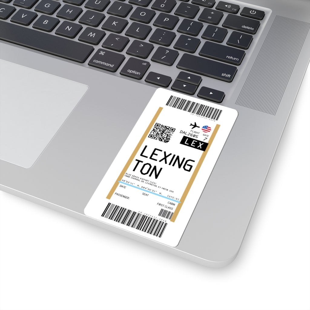 Blue Grass Airport (LEX) Boarding Pass Sticker — Travel Luggage Decal