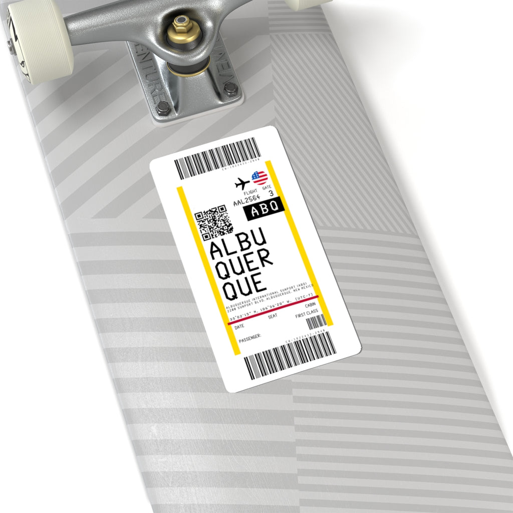Albuquerque International Sunport (ABQ) Boarding Pass Sticker — Travel Luggage Decal