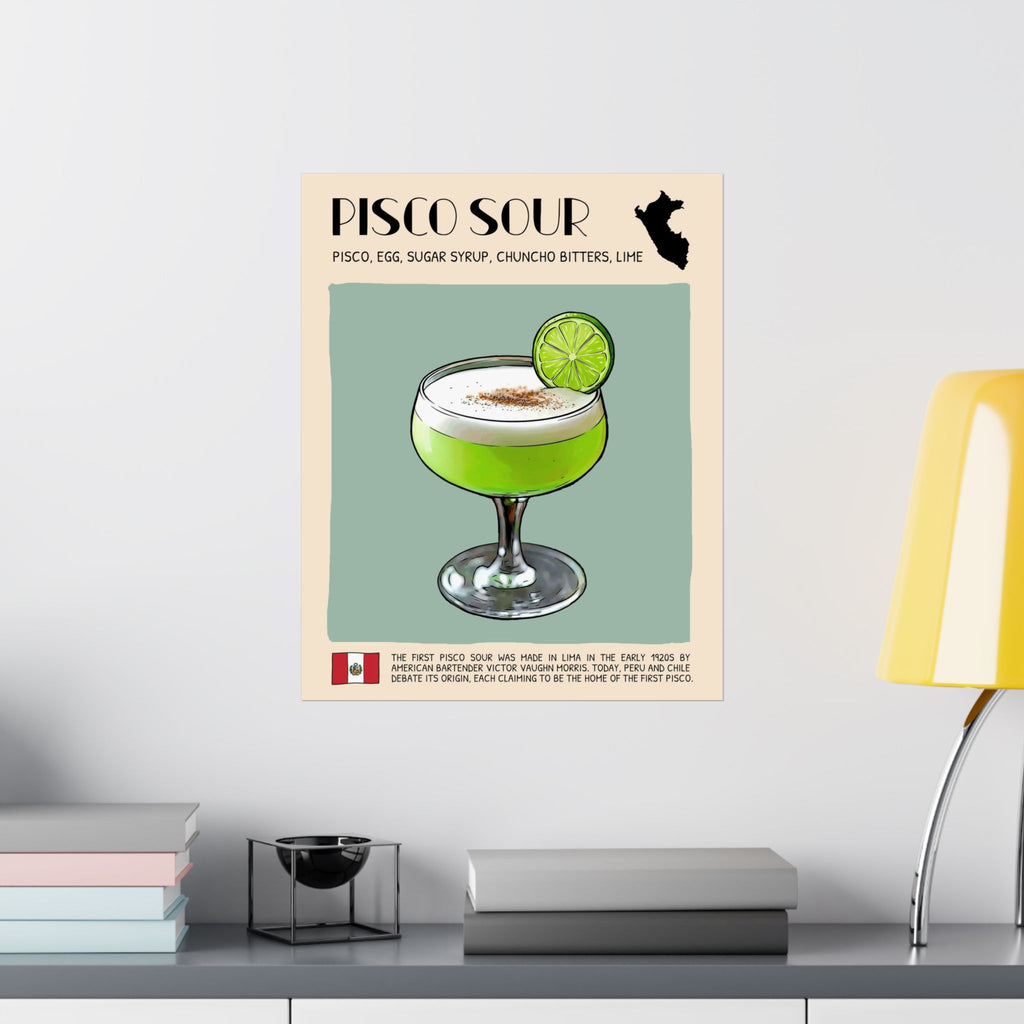 Pisco Sour Poster — Peruvian Cocktail Art Print