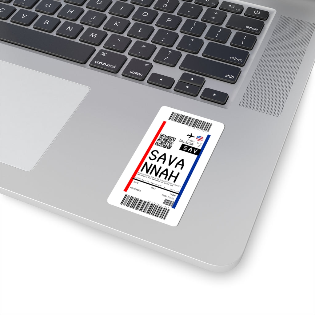 Savannah/Hilton Head International Airport (SAV) Boarding Pass Sticker — Travel Luggage Decal