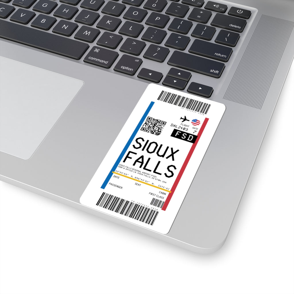 Sioux Falls Regional Airport (FSD) Boarding Pass Sticker — Travel Luggage Decal