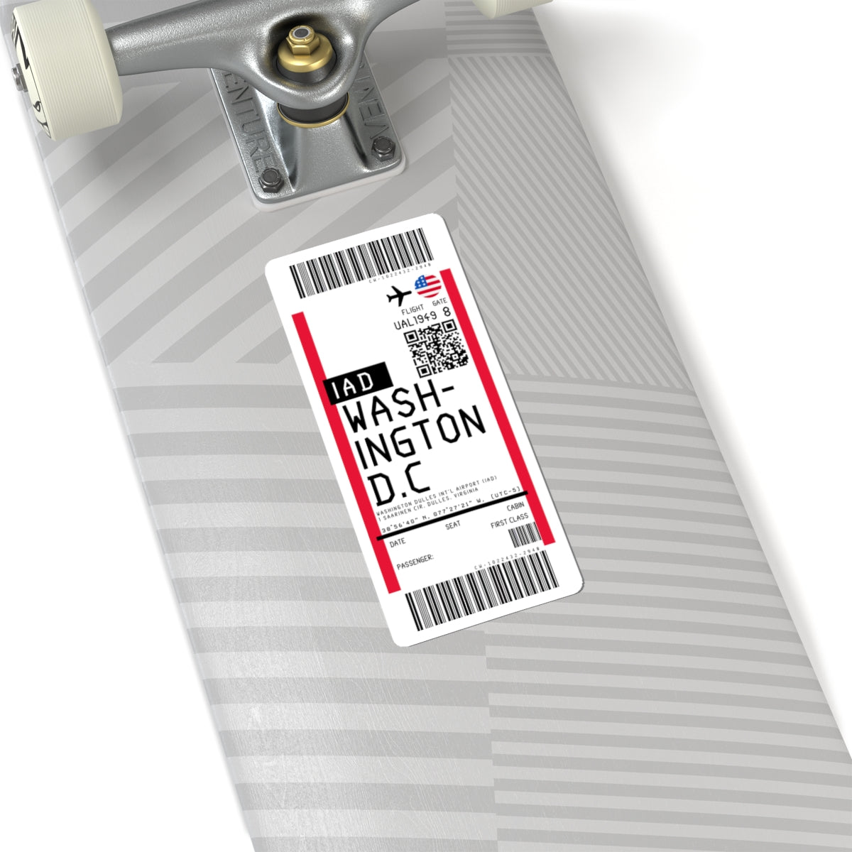 Washington Dulles International Airport (IAD) Boarding Pass Sticker — Travel Luggage Decal