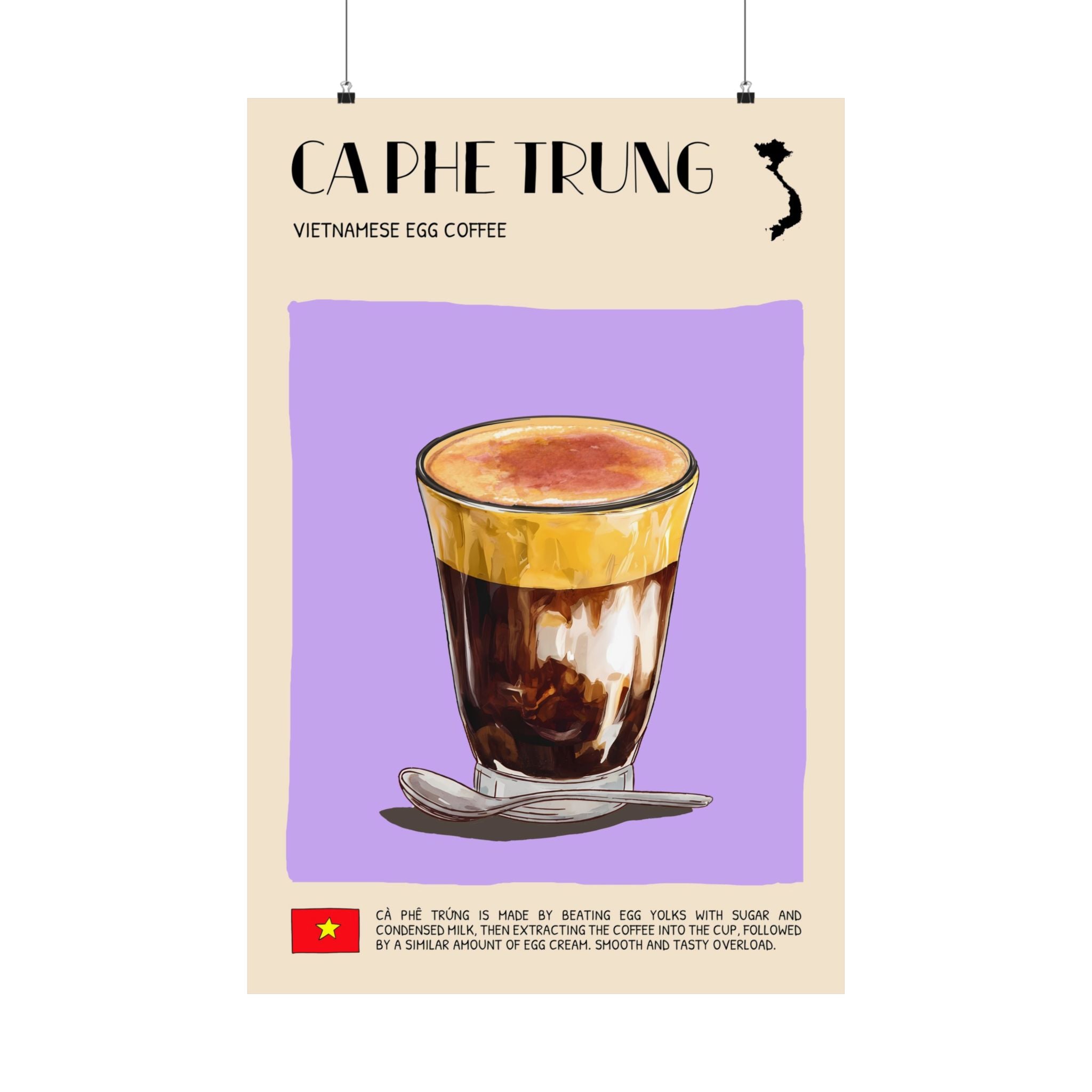 Ca Phe Trung Matte Poster — Vietnamese Food Kitchen Art