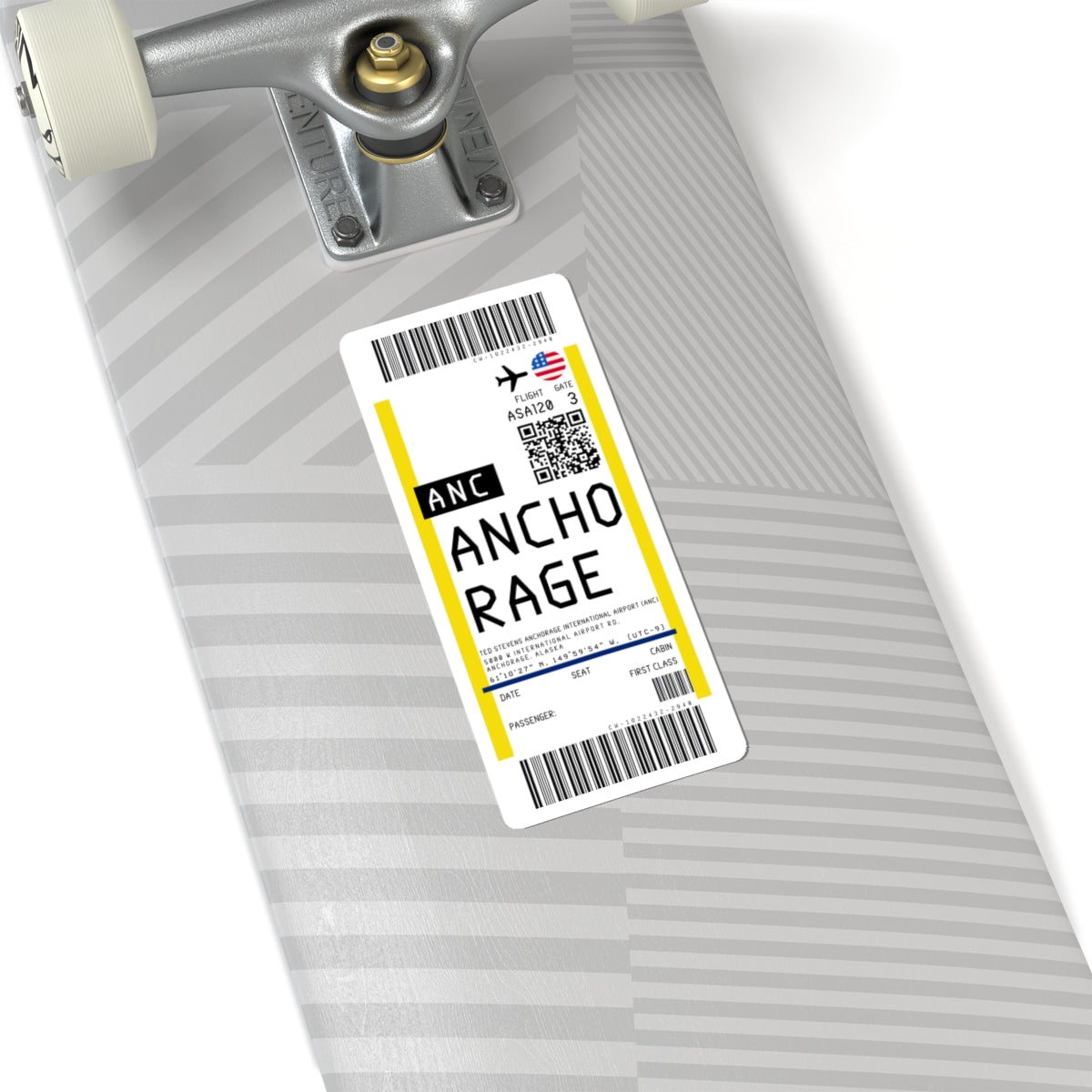 Ted Stevens Anchorage International Airport (ANC) Boarding Pass Sticker — Travel Luggage Decal