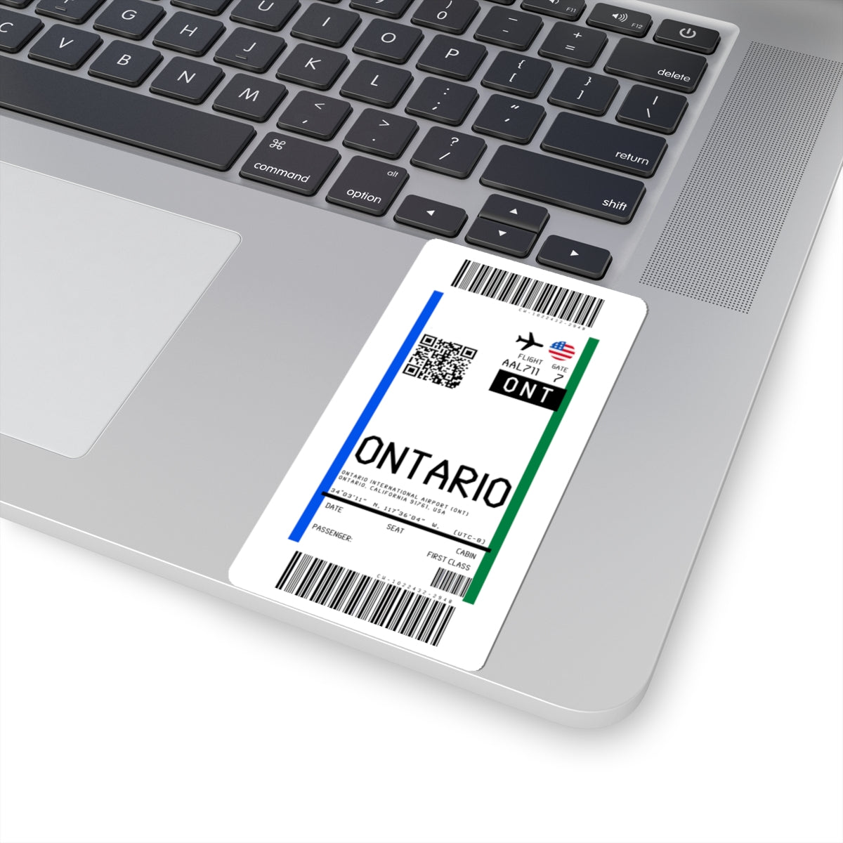Ontario International Airport (ONT) Boarding Pass Sticker — Travel Luggage Decal