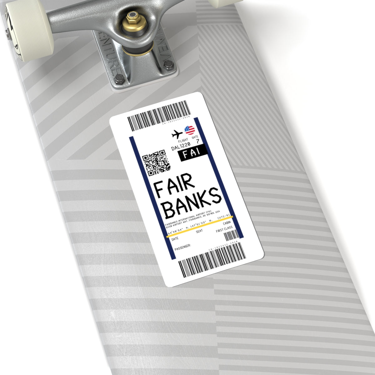 Fairbanks International Airport (FAI) Boarding Pass Sticker — Travel Luggage Decal