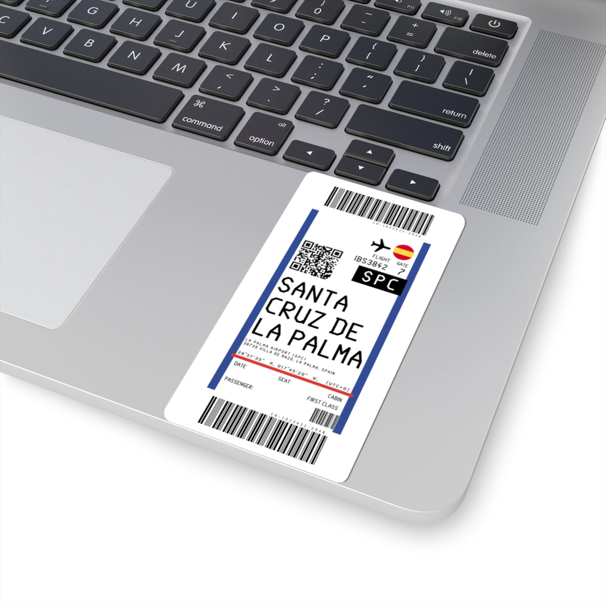 La Palma Airport (SPC) Boarding Pass Sticker — Travel Luggage Decal