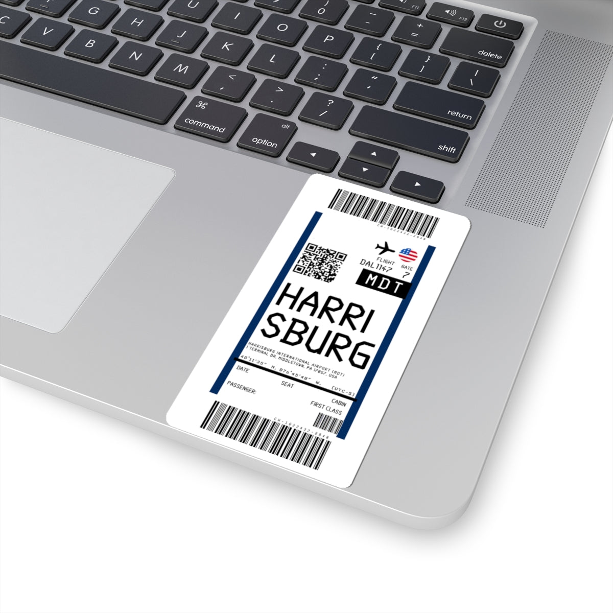 Harrisburg International Airport (MDT) Boarding Pass Sticker — Travel Luggage Decal