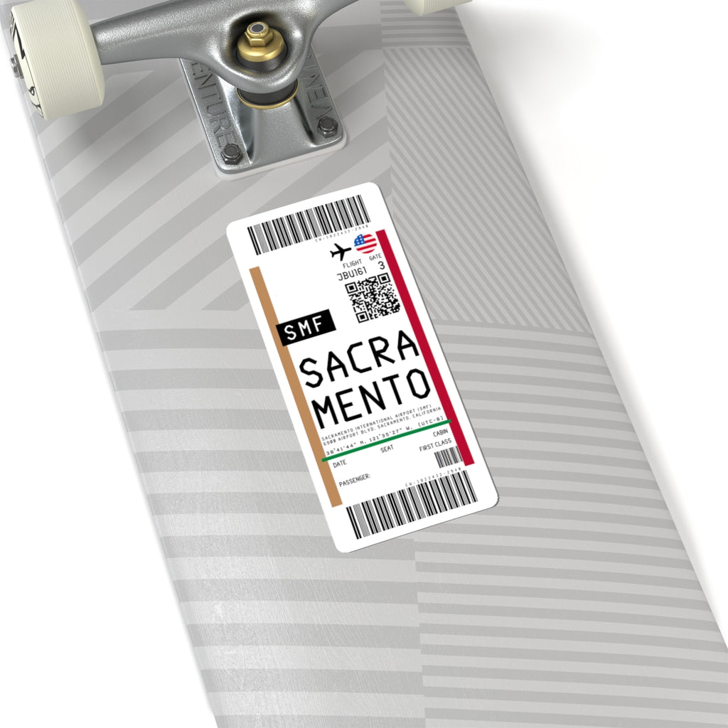 Sacramento International Airport (SMF) Boarding Pass Sticker — Travel Luggage Decal