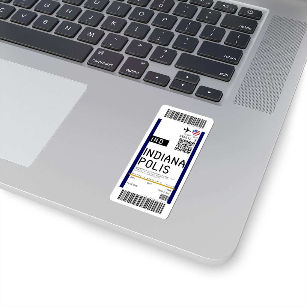 Indianapolis International Airport (IND) Boarding Pass Sticker — Travel Luggage Decal