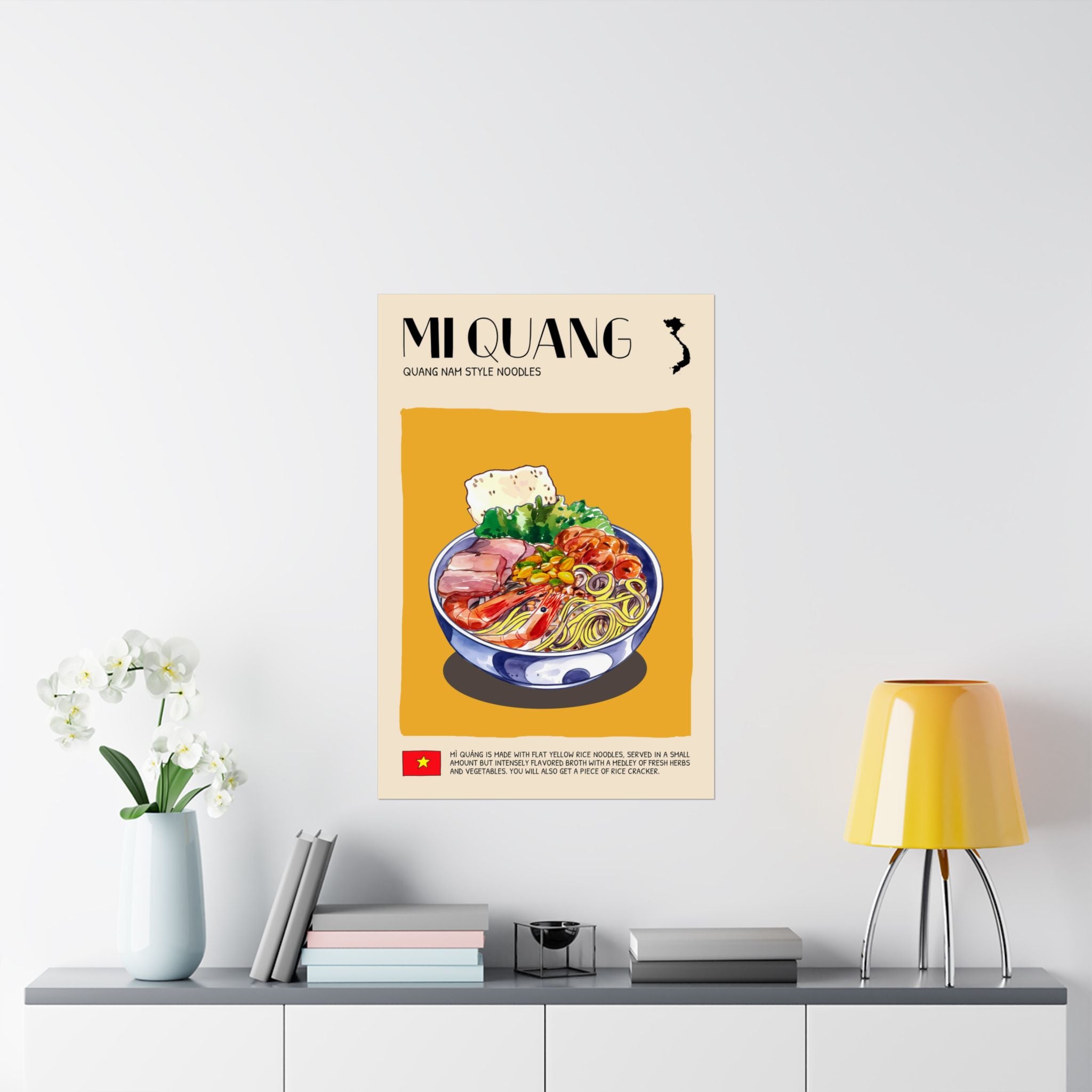 Mi Quang Matte Poster — Vietnamese Food Kitchen Art
