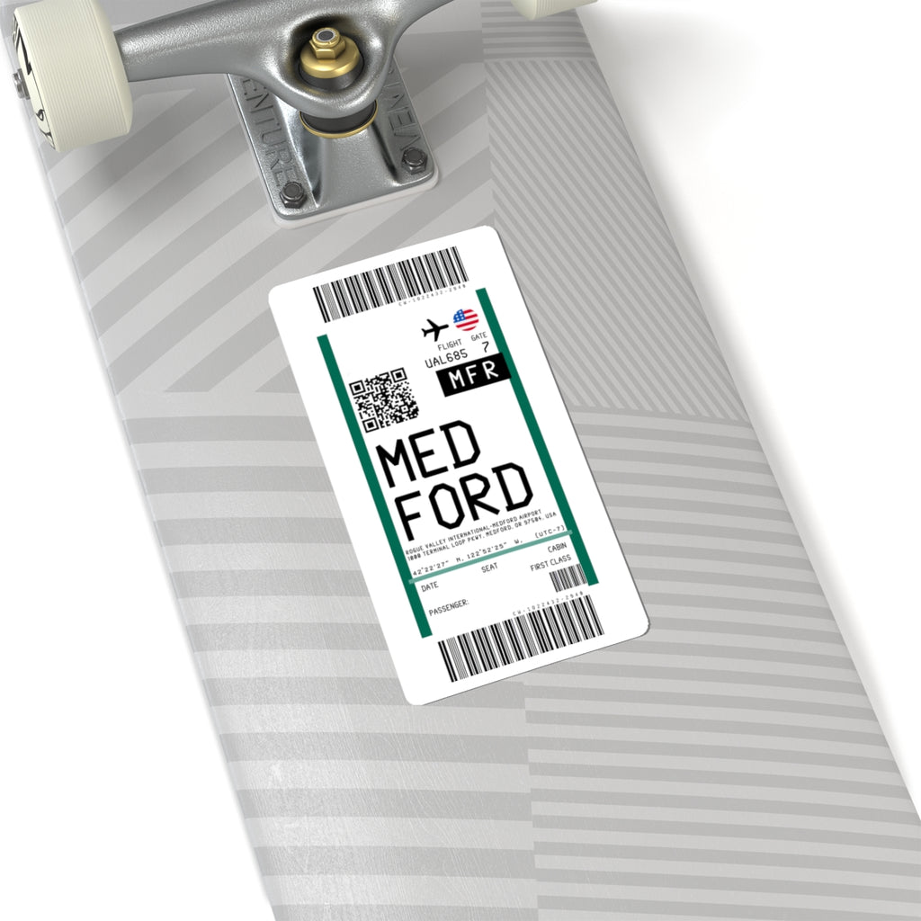 Rogue Valley International Medford Airport (MFR) Boarding Pass Sticker — Travel Luggage Decal