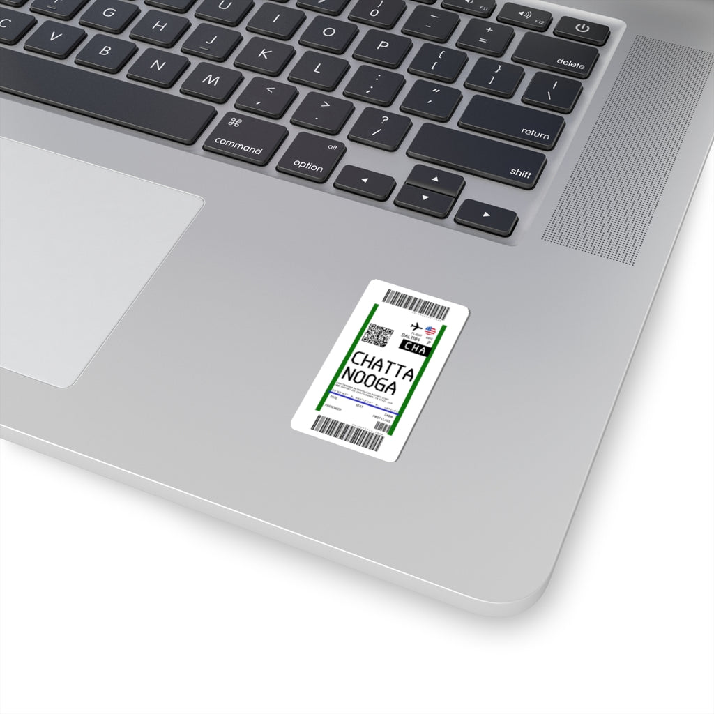 Chattanooga Metropolitan Airport (CHA) Boarding Pass Sticker — Travel Luggage Decal