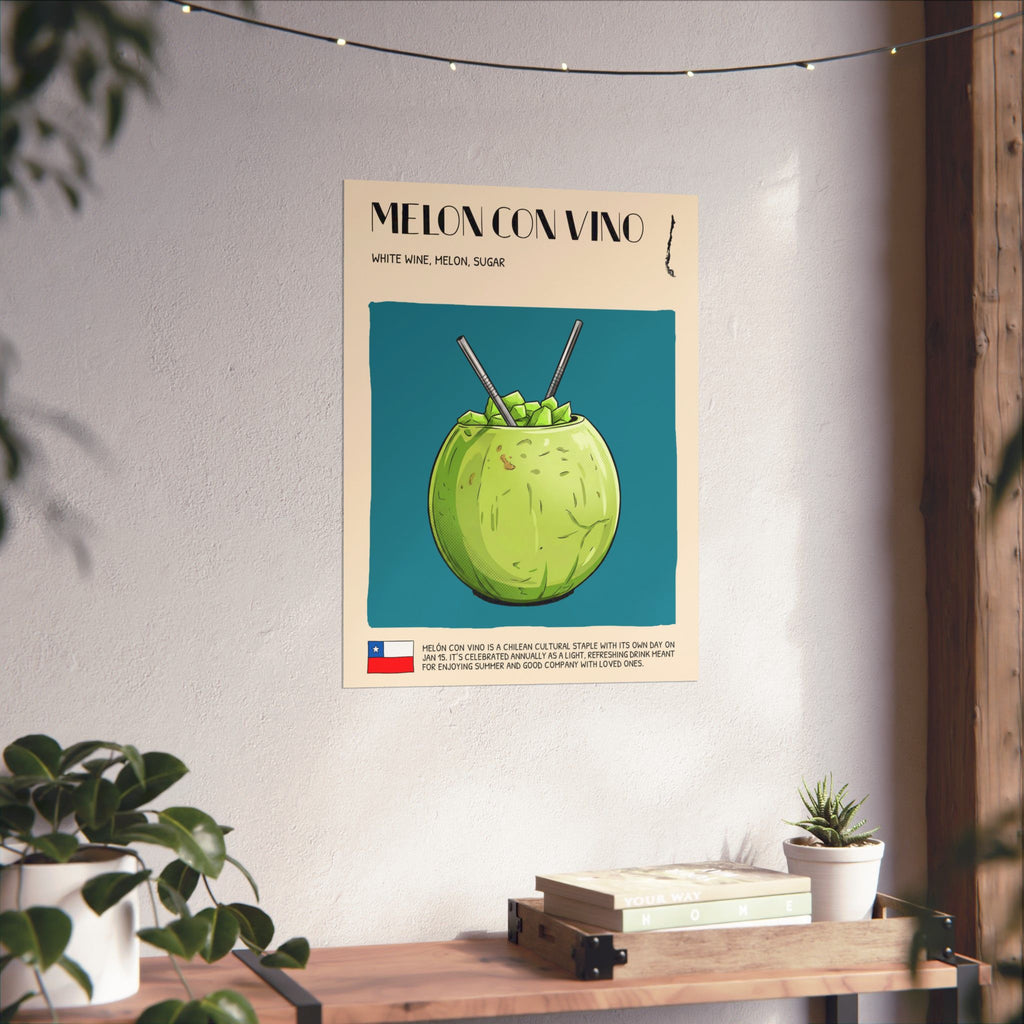 Melon con Vino Poster — Chilean Cocktail Art Print