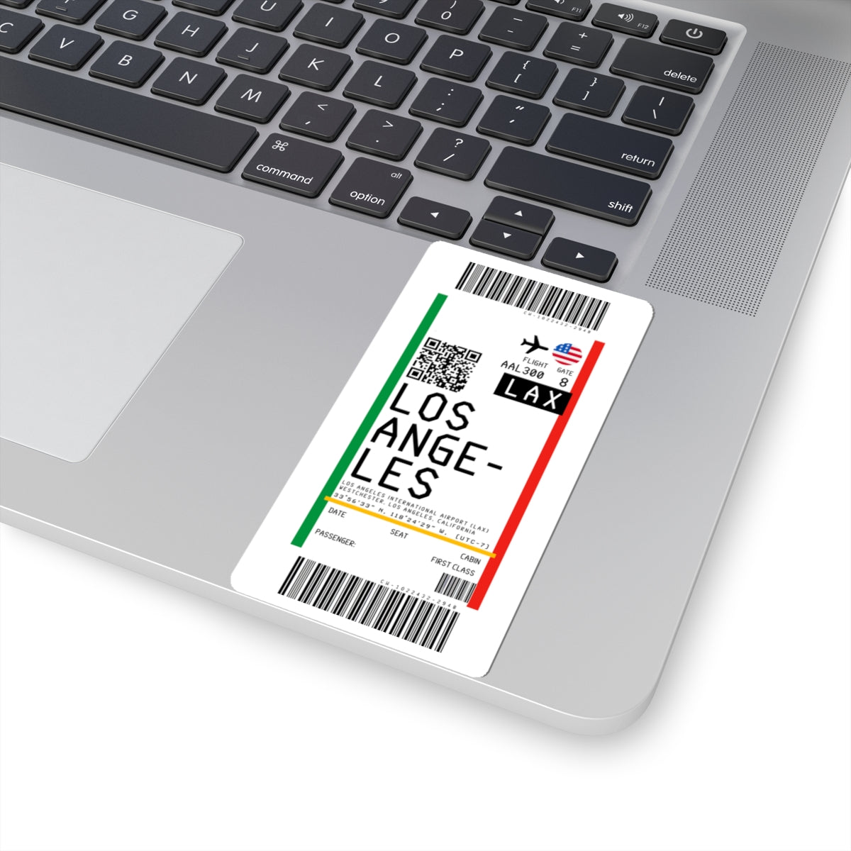 Los Angeles International Airport (LAX) Boarding Pass Sticker — Travel Luggage Decal