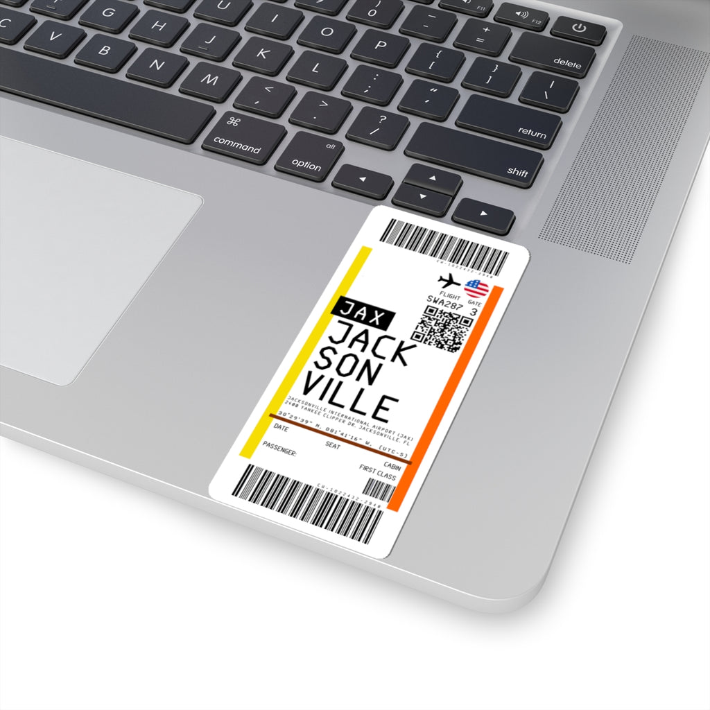 Jacksonville International Airport (JAX) Boarding Pass Sticker — Travel Luggage Decal