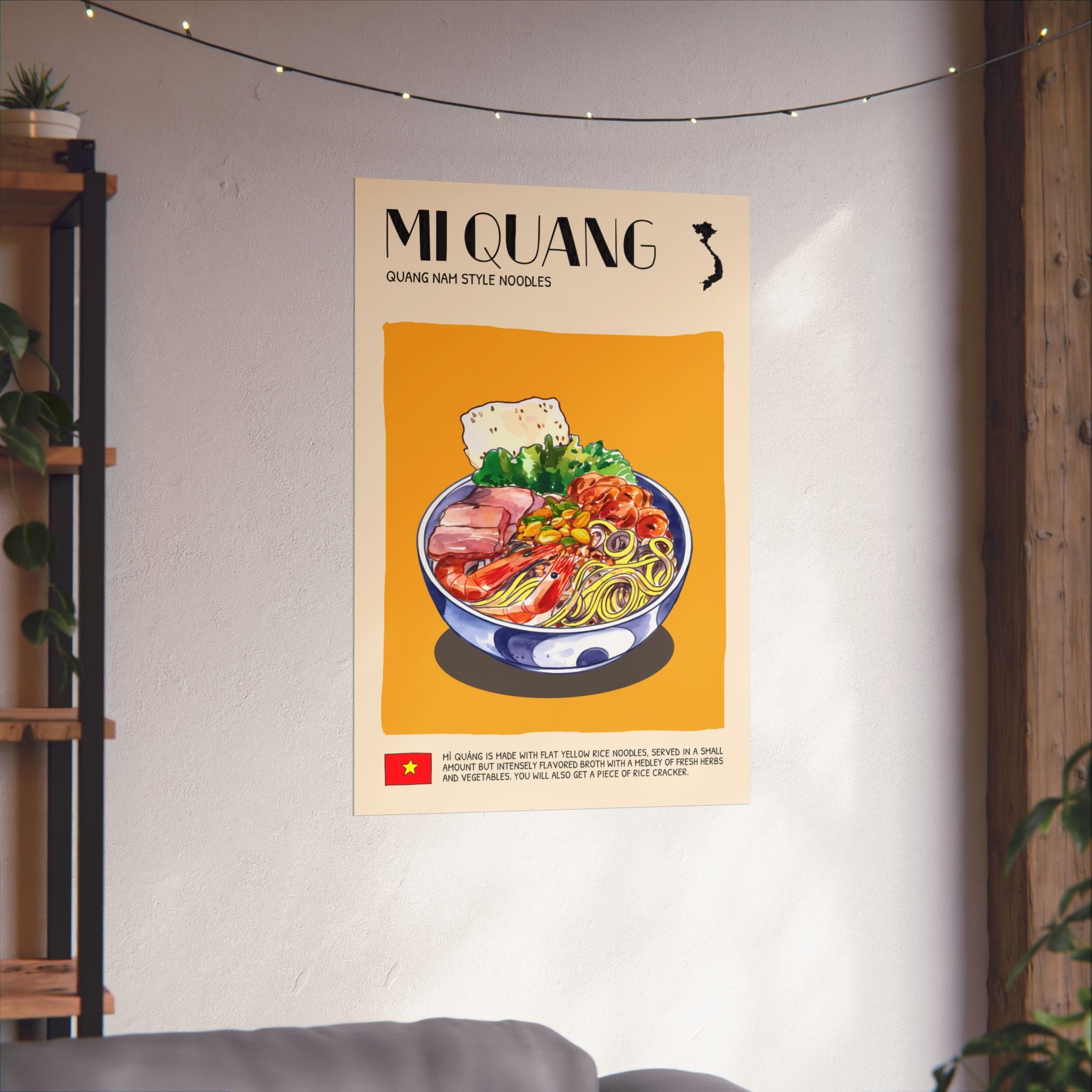 Mi Quang Matte Poster — Vietnamese Food Kitchen Art