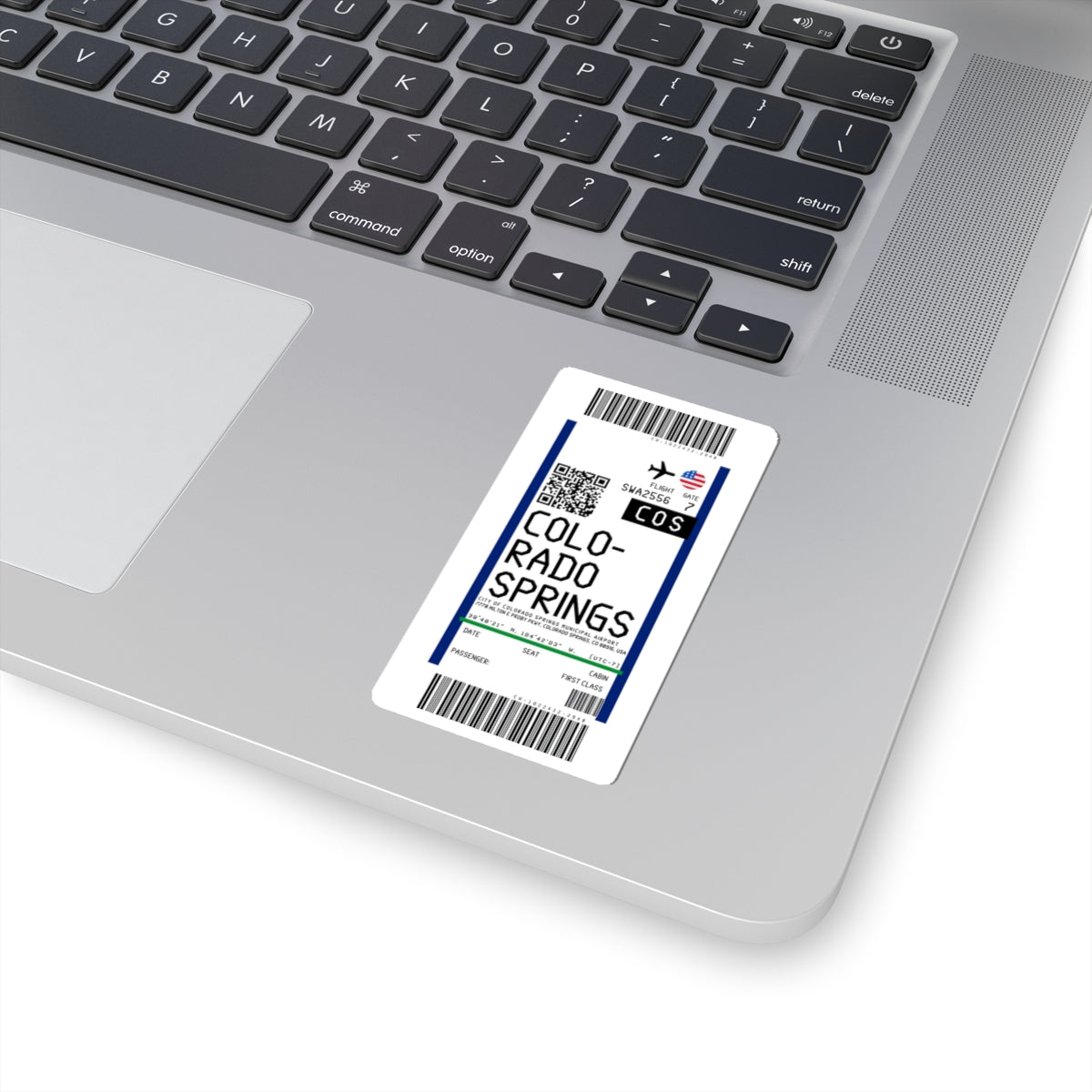 City of Colorado Springs Municipal Airport (COS) Boarding Pass Sticker — Travel Luggage Decal