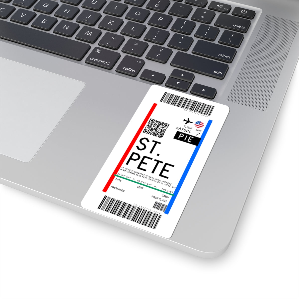 St. Pete–Clearwater International Airport (PIE) Boarding Pass Sticker — Travel Luggage Decal