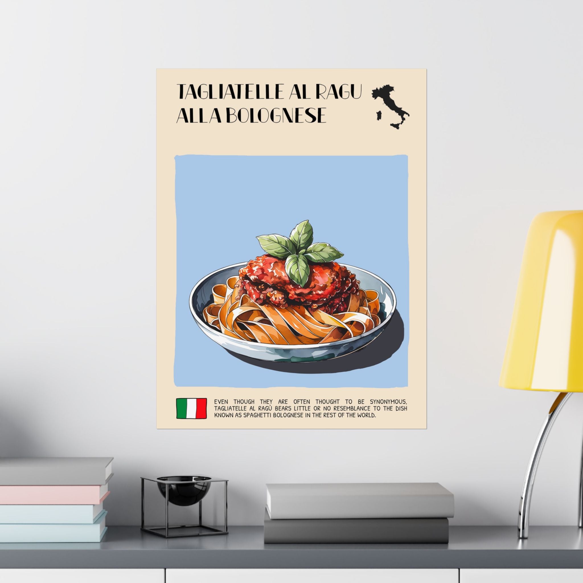 Tagliatelle al Ragu alla Bolognese Poster —  Kitchen Art Vertical Matte Print