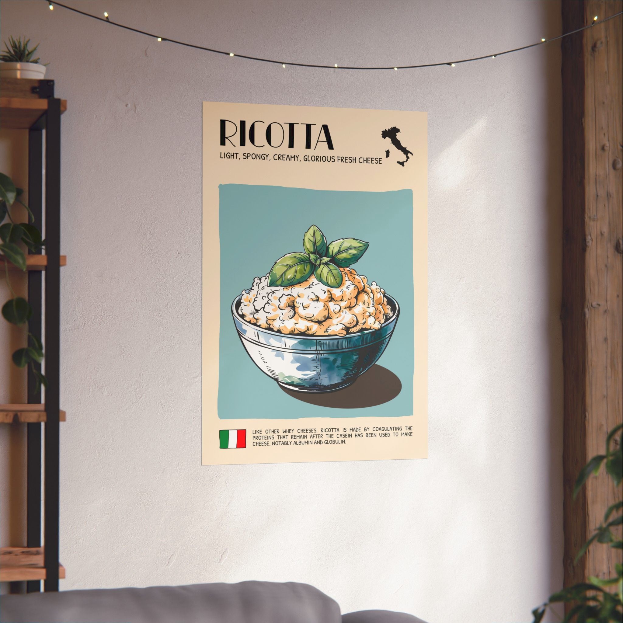 Ricotta Cheese Poster — Kitchen Art Vertical Matte Print