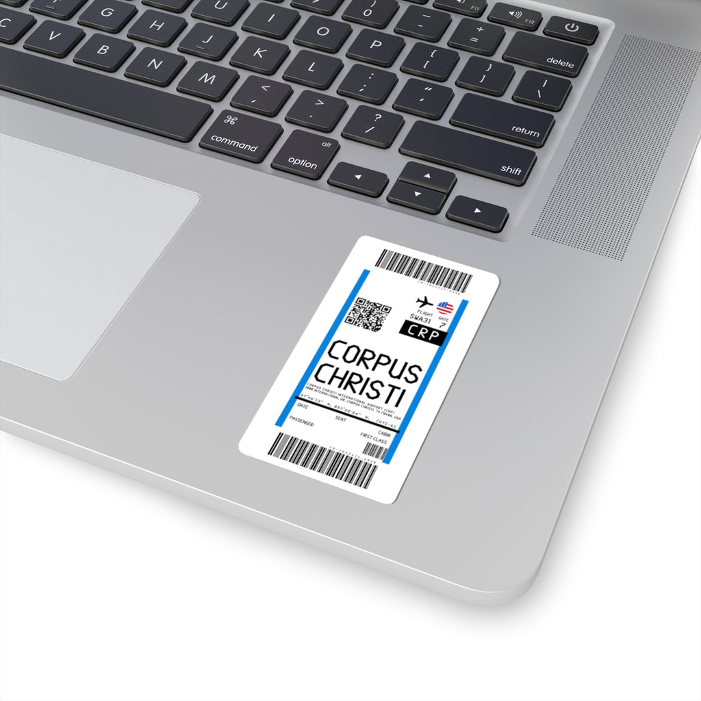 Corpus Christi International Airport (CRP) Boarding Pass Sticker — Travel Luggage Decal