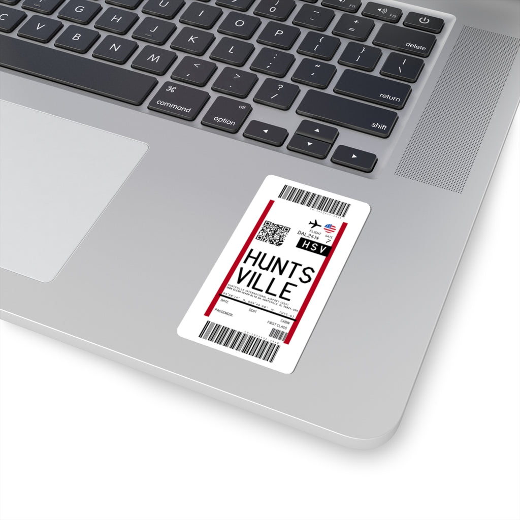 Huntsville International Airport (HSV) Boarding Pass Sticker — Travel Luggage Decal