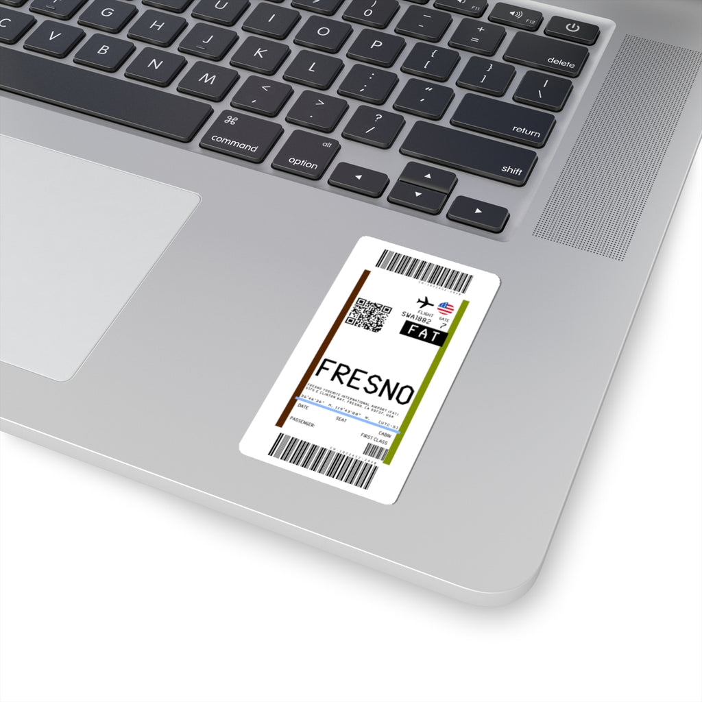 Fresno Yosemite International Airport (FAT) Boarding Pass Sticker — Travel Luggage Decal
