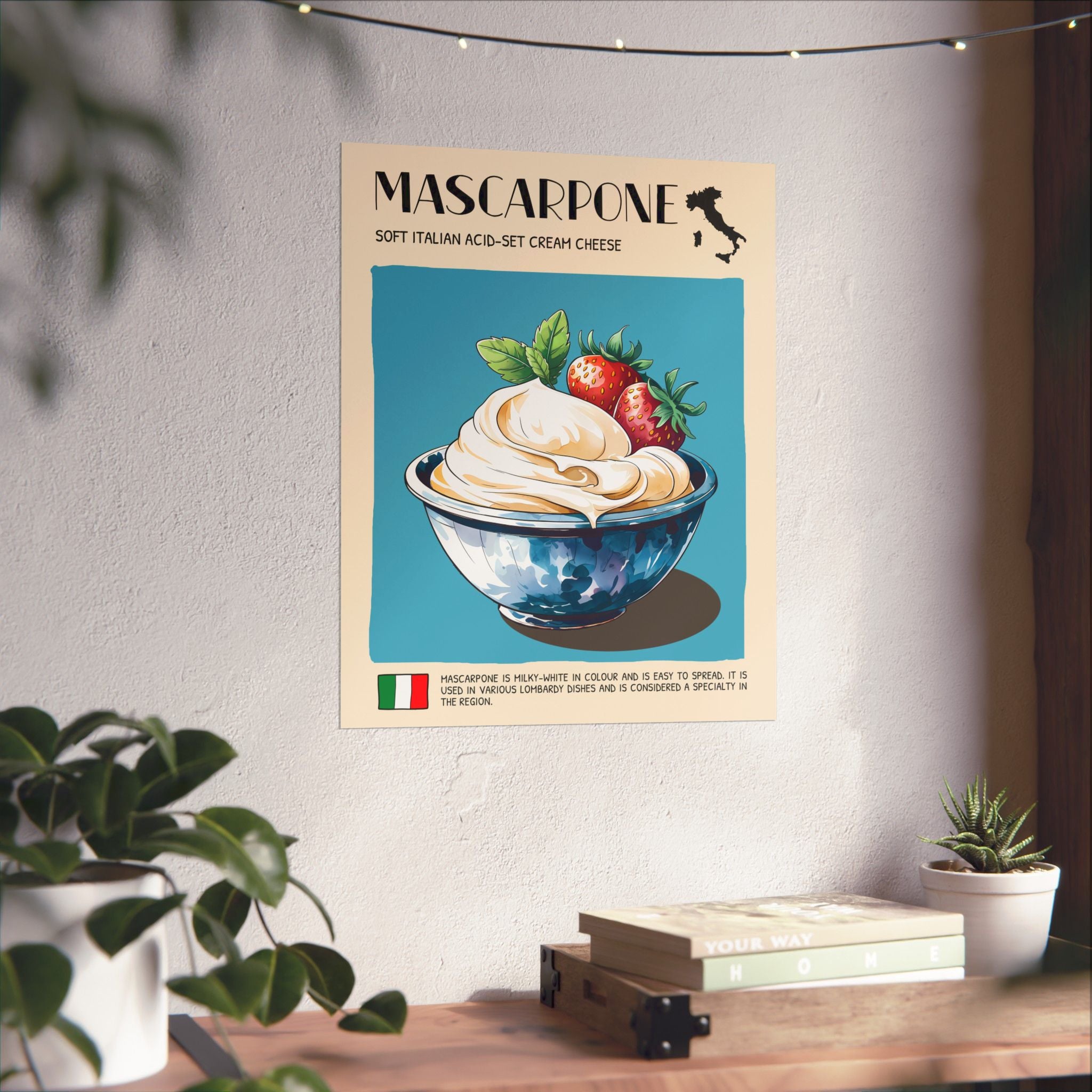 Mascarpone CheesePoster —  Kitchen Art Vertical Matte Print