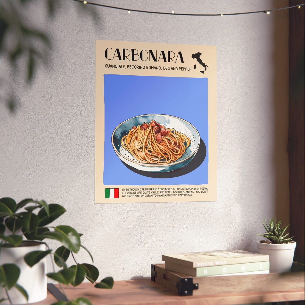 Carbonara Poster —  Kitchen Art Vertical Matte Print