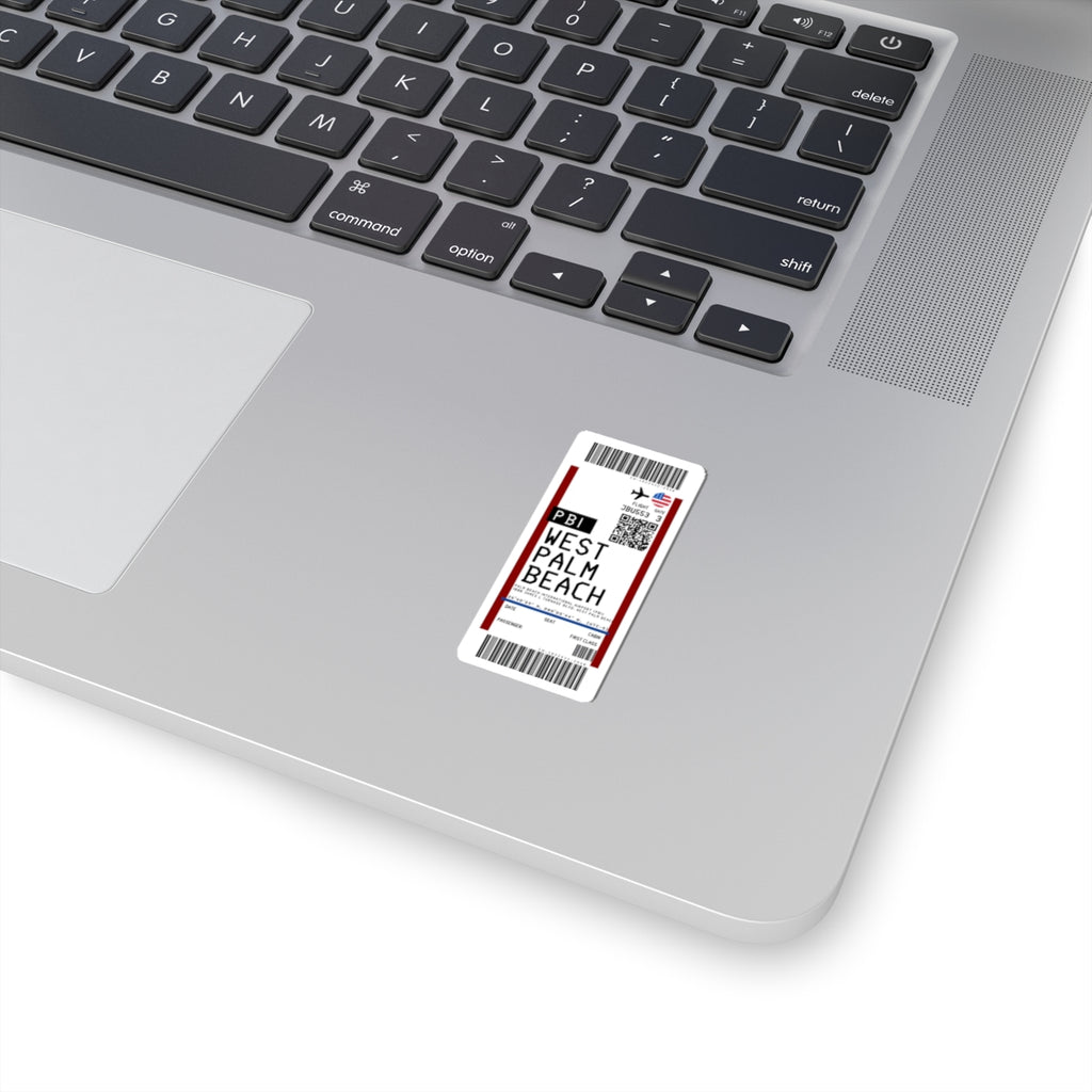 Palm Beach International Airport (PBI) Boarding Pass Sticker — Travel Luggage Decal