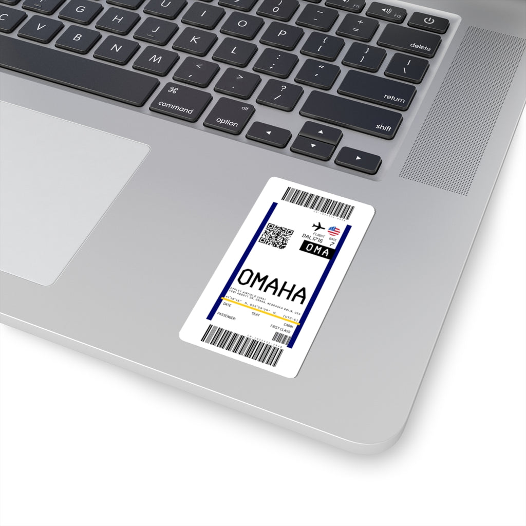 Omaha Eppley Airfield (OMA) Boarding Pass Sticker — Travel Luggage Decal