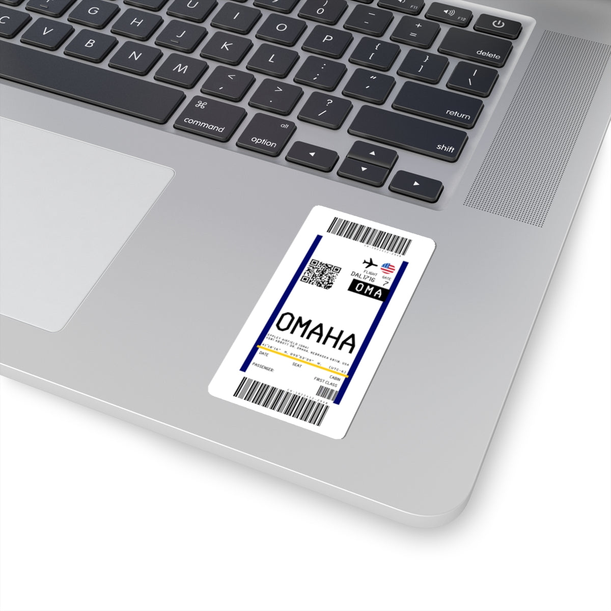 Omaha Eppley Airfield (OMA) Boarding Pass Sticker — Travel Luggage Decal