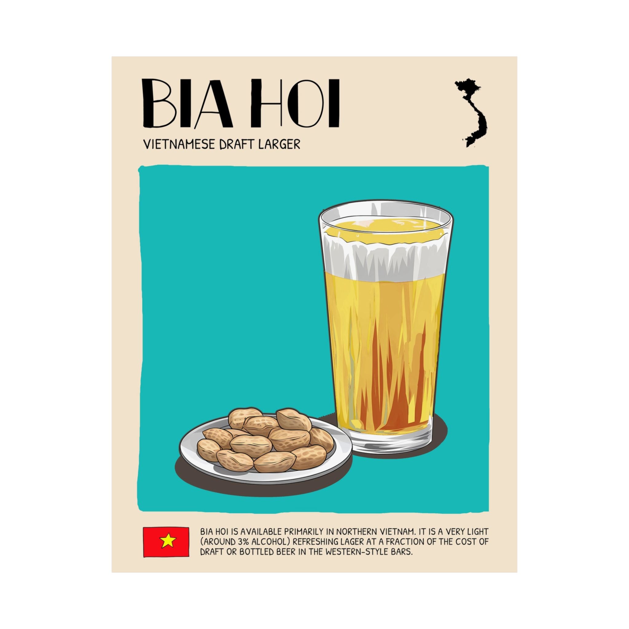 Bia Hoi Matte Poster — Vietnamese Food Kitchen Art