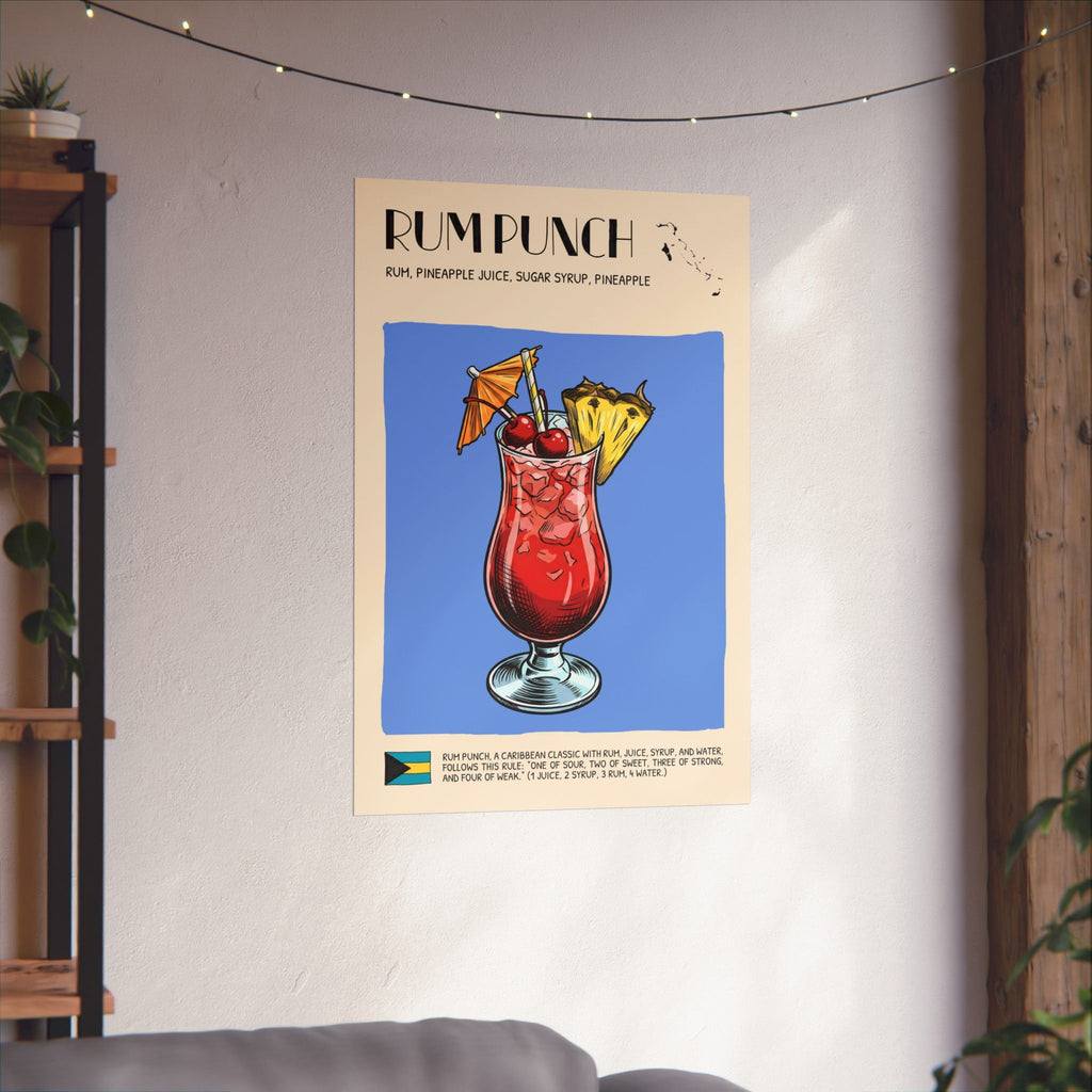 Rum Punch Poster — Bahamian Cocktail Art Print