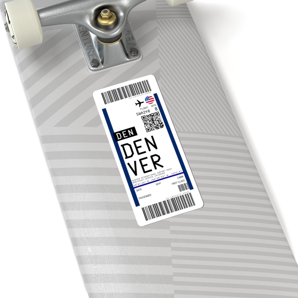 Denver International Airport (DEN) Boarding Pass Sticker — Travel Luggage Decal