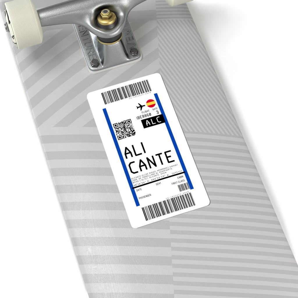 Alicante-Elche Miguel Hernández Airport (ALC) Boarding Pass Sticker — Travel Luggage Decal