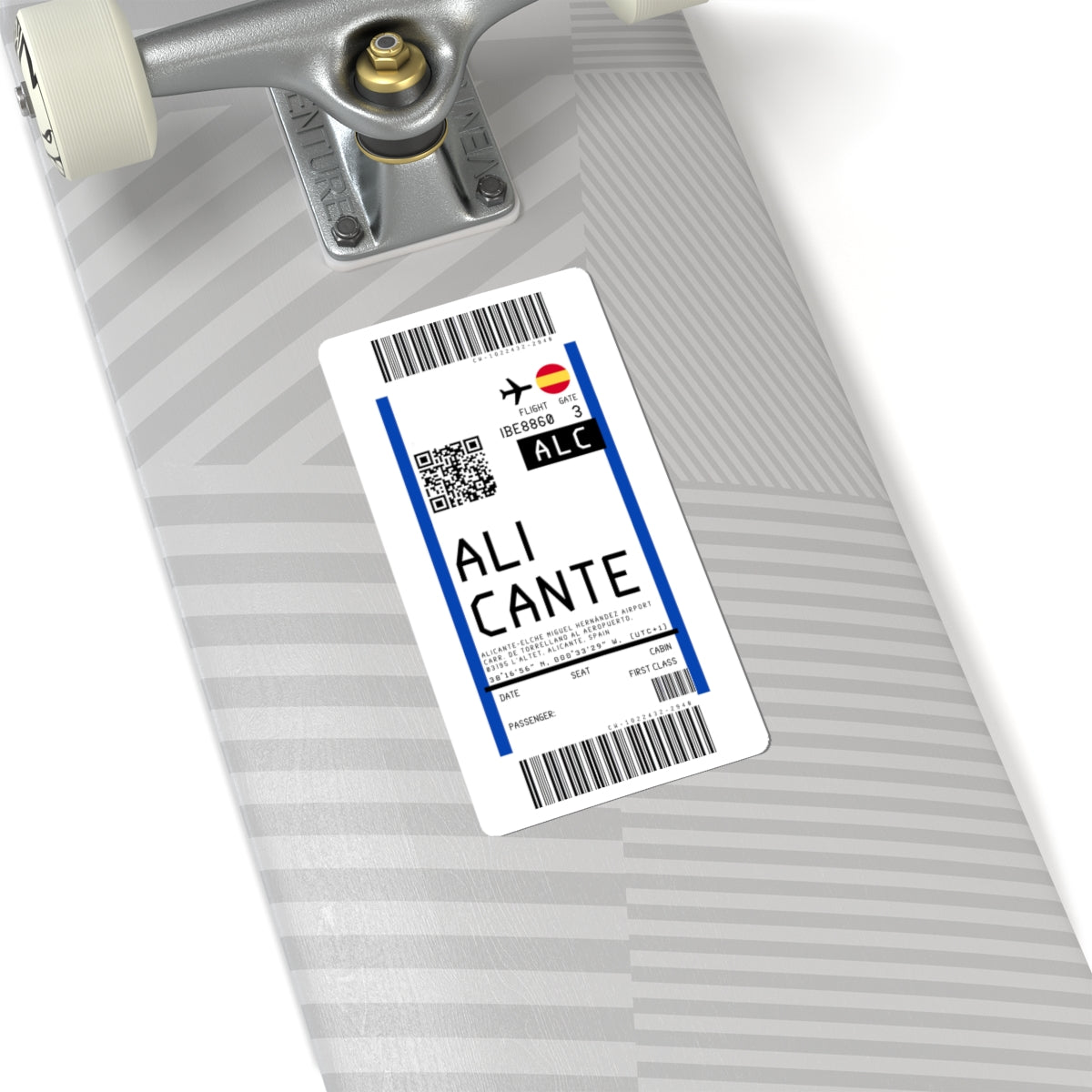 Alicante-Elche Miguel Hernández Airport (ALC) Boarding Pass Sticker — Travel Luggage Decal