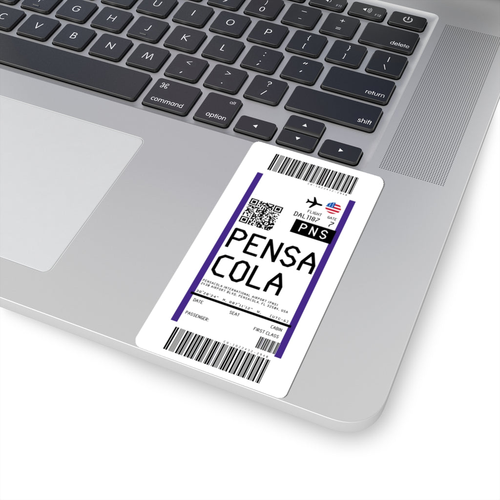 Pensacola International Airport (PNS) Boarding Pass Sticker — Travel Luggage Decal
